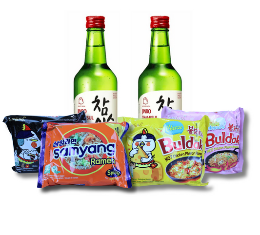 Pack Samyang Pijamada Kdrama, versión adultos (con Soju)